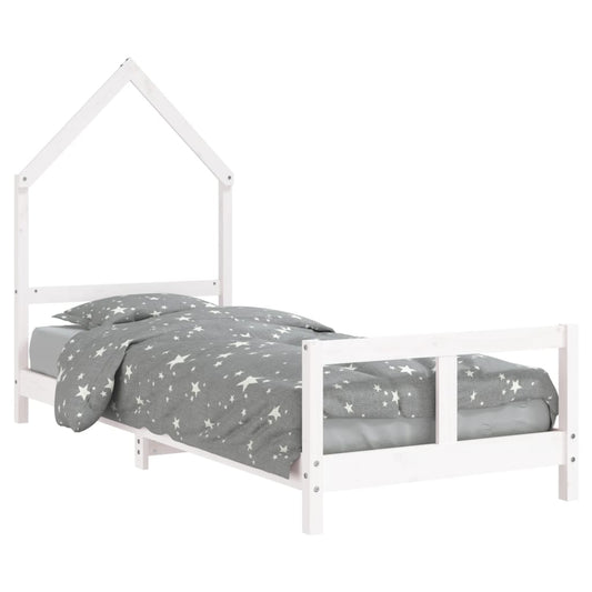 Vidaxl Estructura De Cama Para Niños Madera De Pino Blanco 80x200 Cm_0