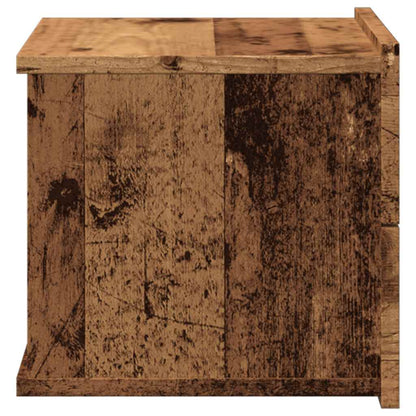 Mesita De Noche De Pared Madera Envejecida 40x32x30 Cm_4