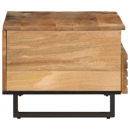 Mesa De Centro De Madera Maciza De Mango Rugosa 80x55x40 Cm_1