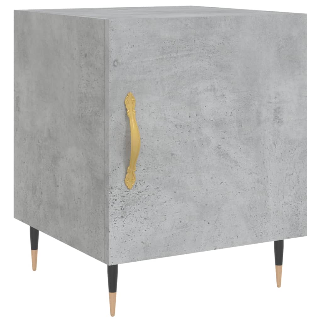 Mesita De Noche Madera De Ingeniería Gris Hormigón 40x40x50 Cm_0