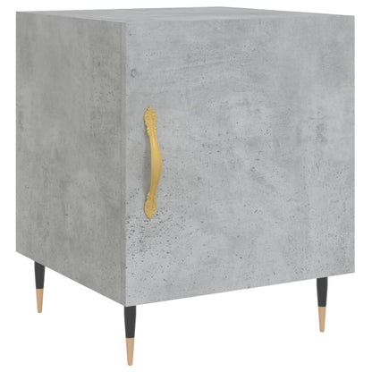 Mesita De Noche Madera De Ingeniería Gris Hormigón 40x40x50 Cm_0