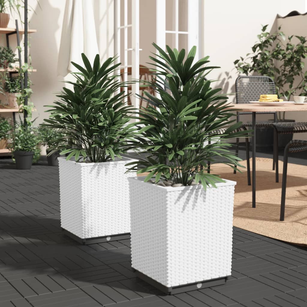 Jardineras 2 Unidades Polipropileno Blanco 30x30x37 Cm_1