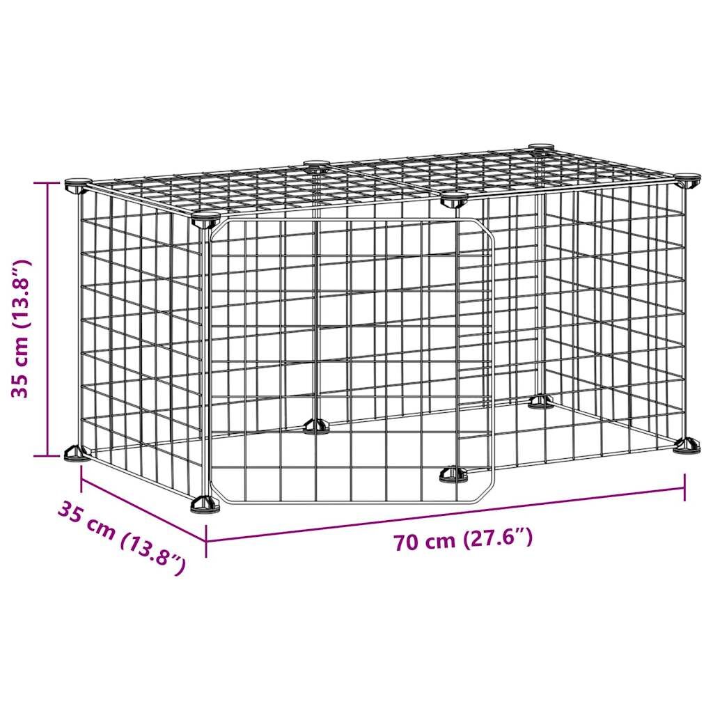 Vidaxl Jaula Para Mascotas De 8 Paneles Con Puerta Acero Negro 35x35cm_3