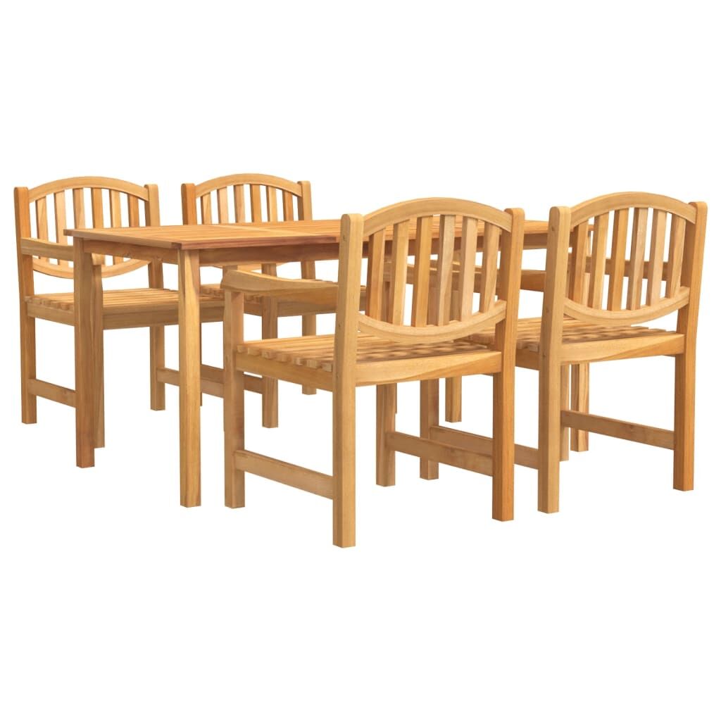 Vidaxl Juego De Comedor Para Jardín 5 Piezas Madera Maciza De Teca_0