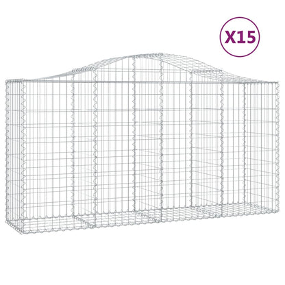 Cestas De Gaviones 15 Uds Forma De Arco Hierro 200x50x100/120cm_0