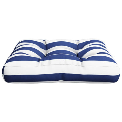 Vidaxl Cojín Para Palés Tela A Rayas Azul Y Blanco 60x60x12 Cm_5