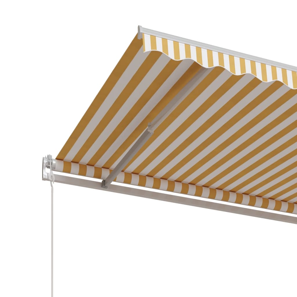 Toldo Retráctil Automático Amarillo Y Blanco 400x350 Cm_4