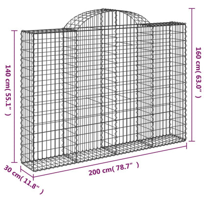 Cestas Gaviones 4 Uds Forma De Arco Hierro 200x30x140/160 Cm_5