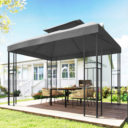 Outsunny Techo De Repuesto Para Cenador 4x3 M Con Techo Doble Anti-uv Gris_3