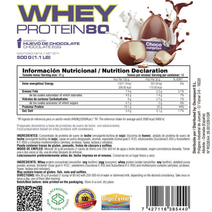 Whey Protein80 - 500g - Choco Surprise (huevo De Chocolate) - Aumenta La Masa Muscular - Masmusculo_4