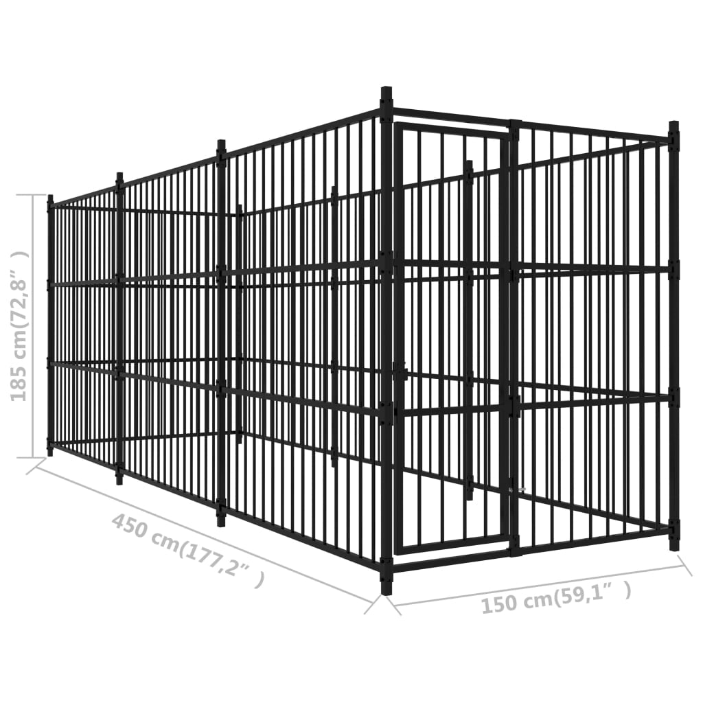 Vidaxl Perrera De Exterior 450x150x185 Cm_2