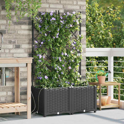 Vidaxl Jardineras Negro 80 X 40 X 142 Cm Acero_1