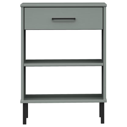 Armario Consola Patas De Metal Madera Maciza Pino Gris Oslo_2