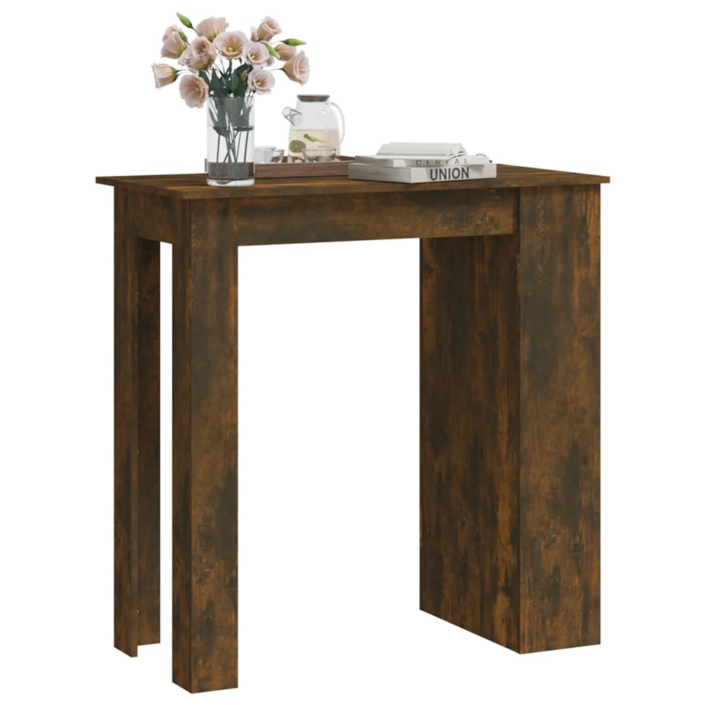 Mesa Alta Con Estante Roble Ahumado 102x50x103,5 Cm_2