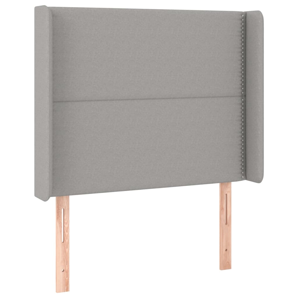 Cama Box Spring Colchón Y Luces Led Tela Gris Claro 100x200 Cm / Vetonek_1