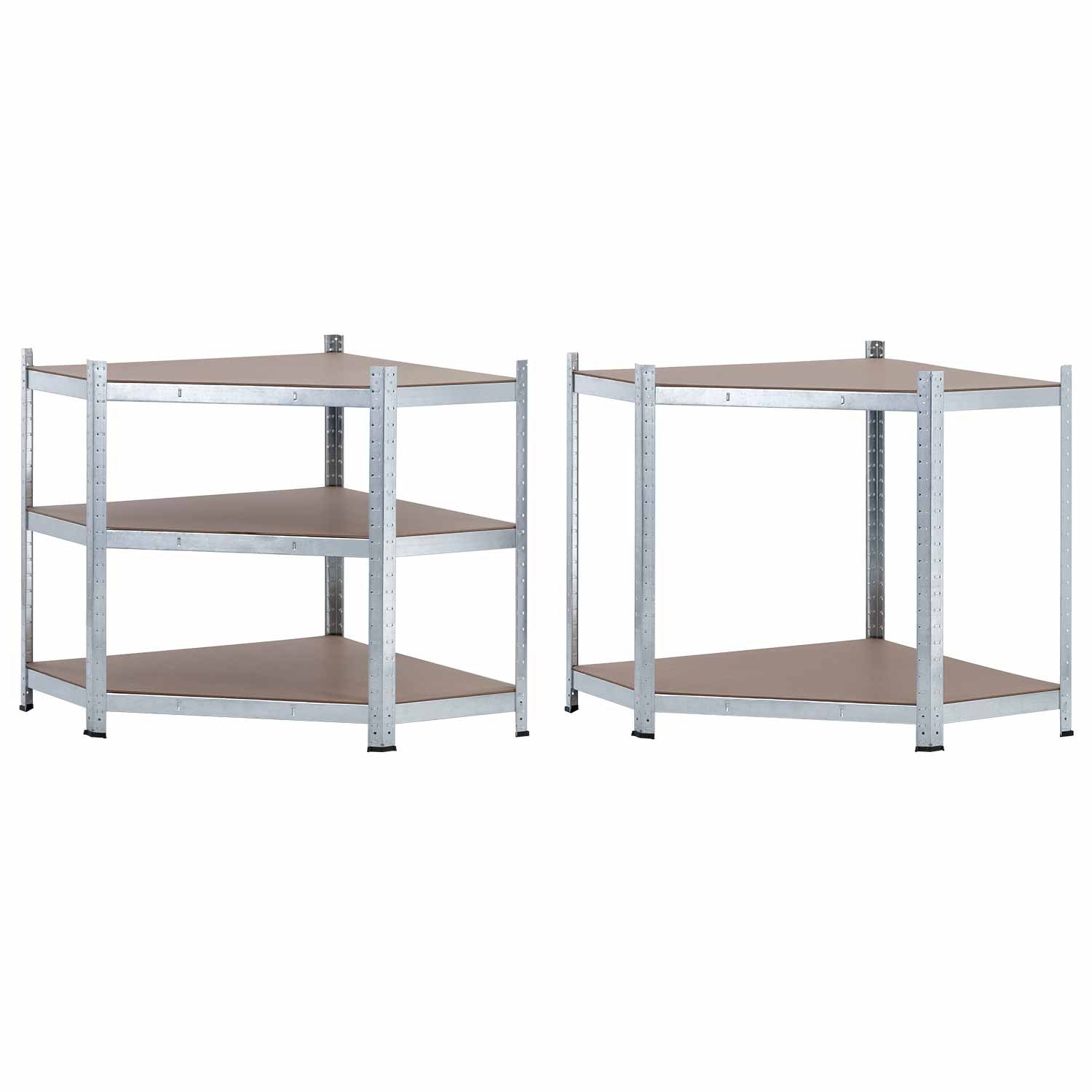 Estantería Esquinera Modular Galvanizada 5 Baldas Ajustables 180x80x40x56cm 875kg 7house_2