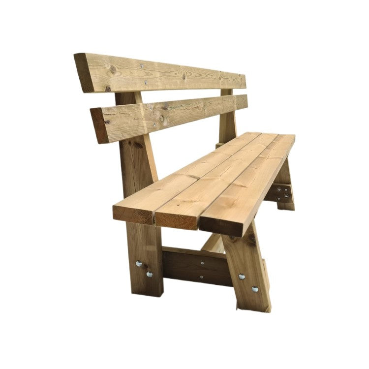 Banco De Madera Con Respaldo Masgames Vic.