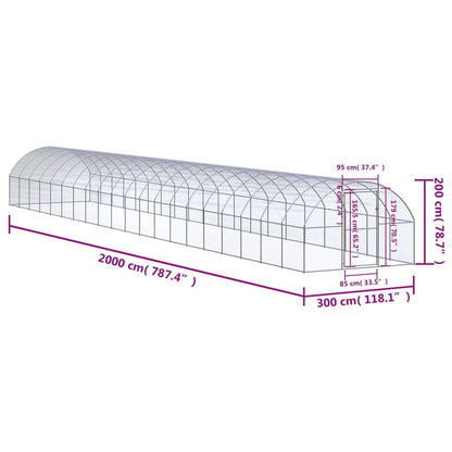 Vidaxl Gallinero De Exterior De Acero Galvanizado 3x20x2 M_2