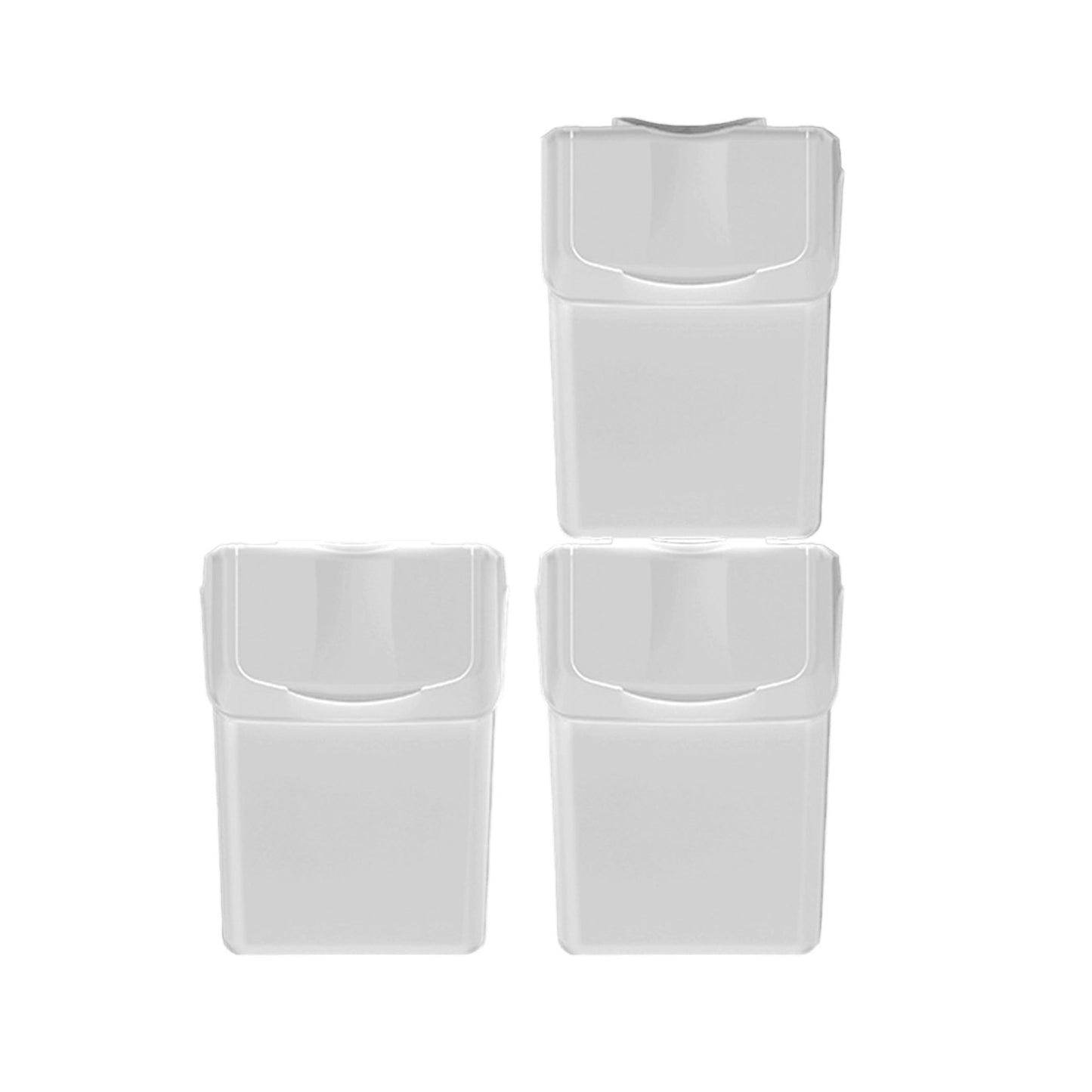 Set De 3 Cubos De Basura Keden Sortibox Para Reciclado, Blanco Roto, Volumen 3x20l