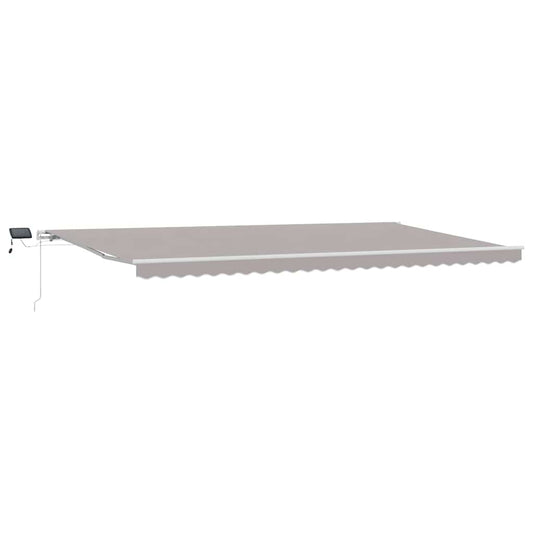 Toldo Retráctil Gris Claro 600 X 350 Cm Tela Y Aluminio_0