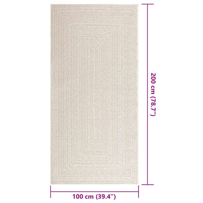 Vidaxl Alfombra Zizur Apariencia Yute Interior Exterior Crema_2