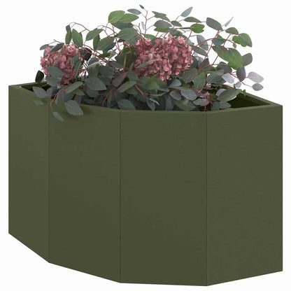 Macetero De Esquina Verde Oliva 45 X 45 X 35 Cm Acero_2