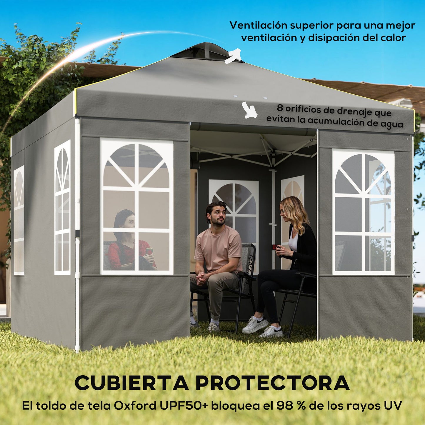 Outsunny Carpa Plegable 3x3 M_3