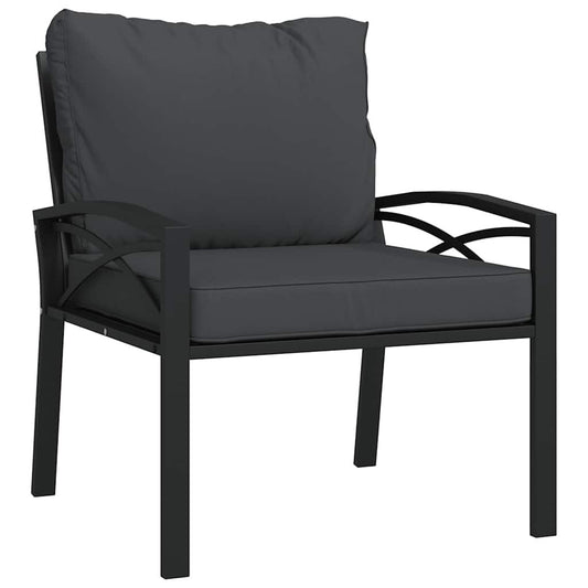Vidaxl Silla De Jardín Acero Con Cojines Gris 68x76x79 Cm_0