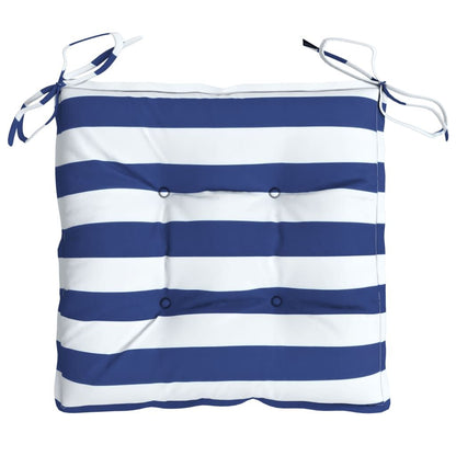 Vidaxl Cojines De Silla 4 Uds Tela A Rayas Azul Y Blanco 40x40x7 Cm_4
