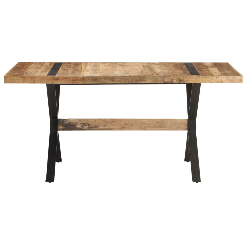 Mesa De Comedor De Madera De Mango Rugosa 160x80x76 Cm_0