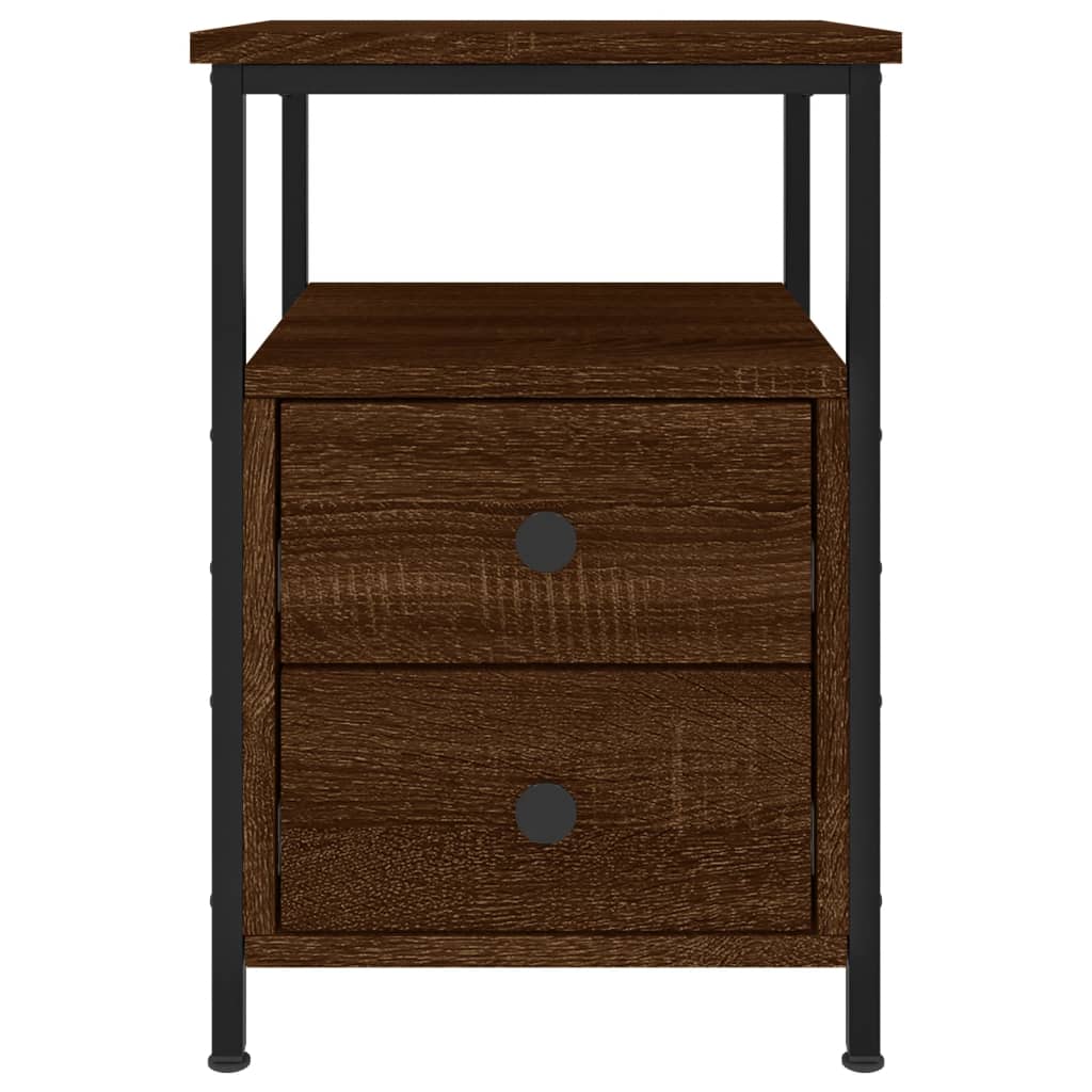 Mesita De Noche Madera De Ingeniería Marrón Roble 34x35,5x50 Cm_3