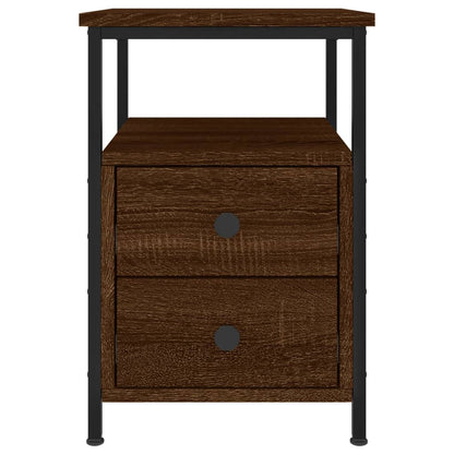 Mesita De Noche Madera De Ingeniería Marrón Roble 34x35,5x50 Cm_3
