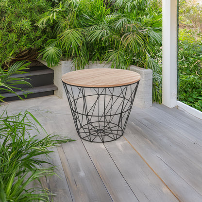 Wellhome Mesa Auxiliar Metal Negro Kumi Ø38cm