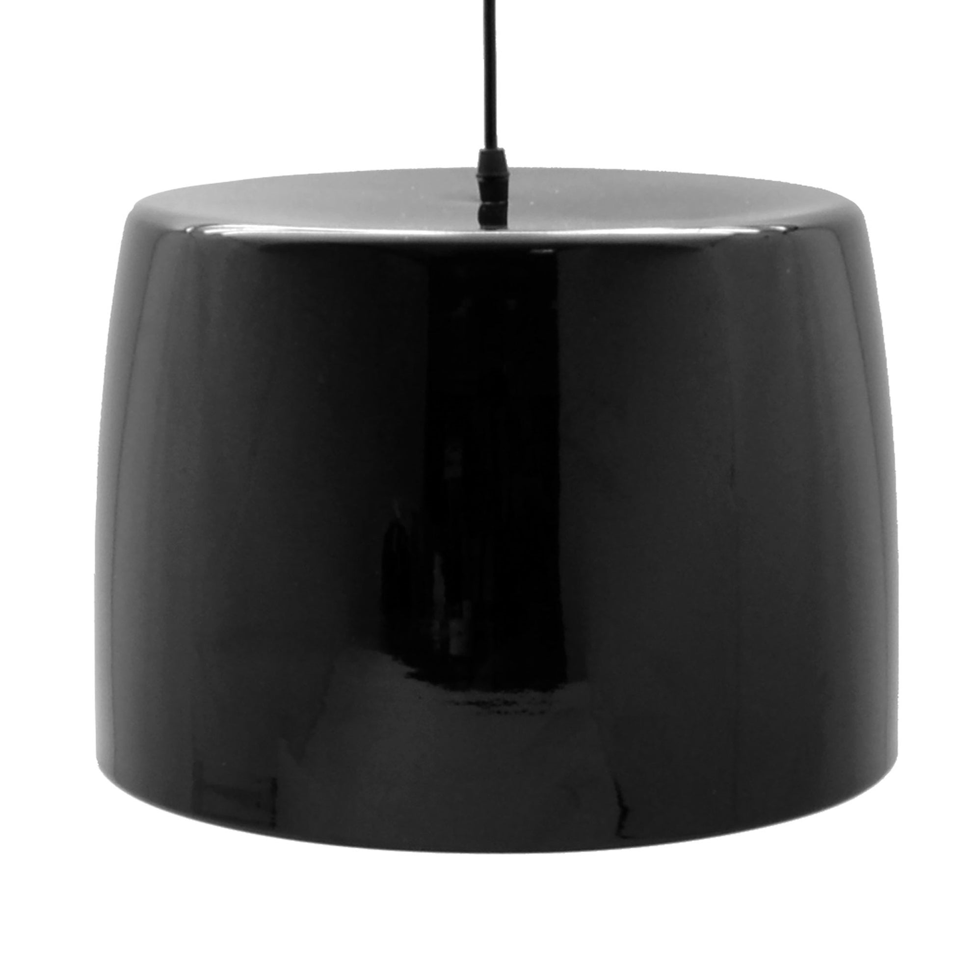 Lámpara Colgante De Techo Pantalla Redonda Negra Ø35x24cm_2