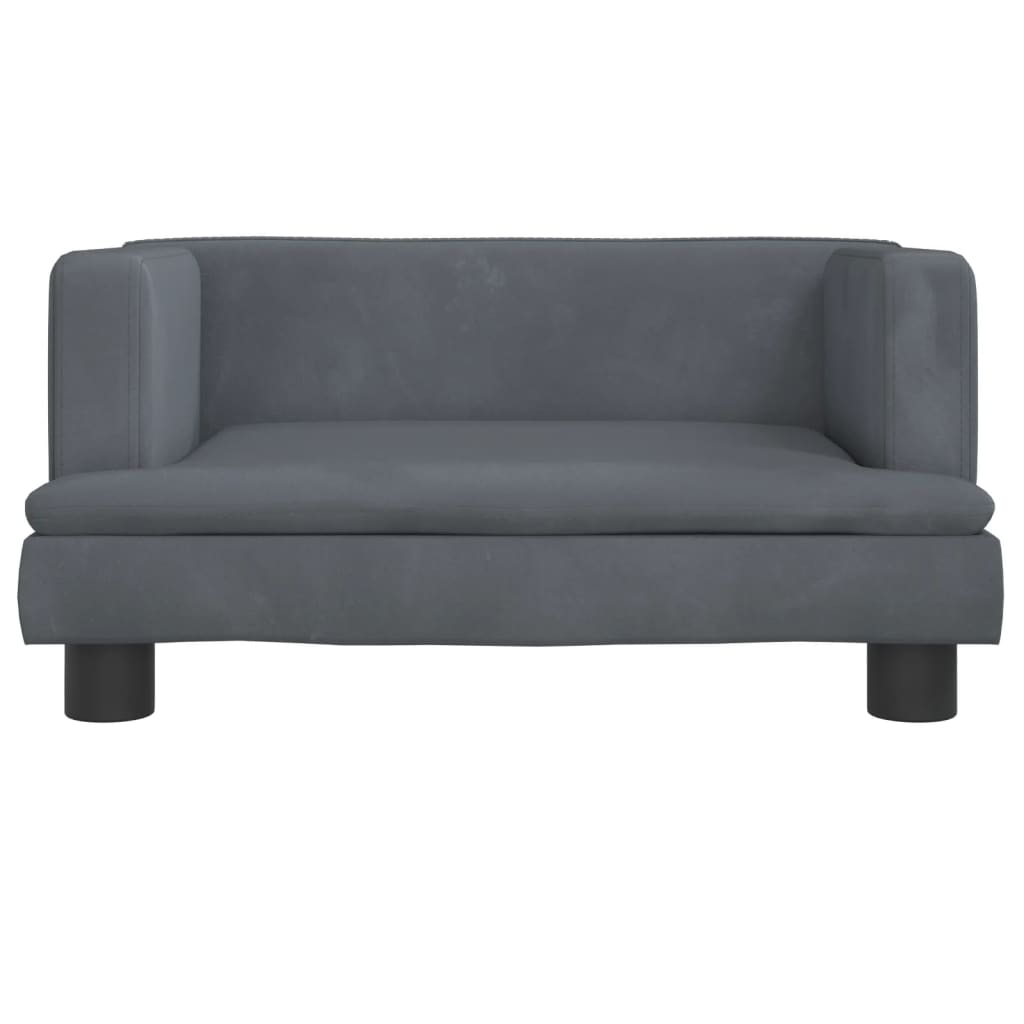 Cama Para Perros De Terciopelo Gris Oscuro 60x40x30 Cm / Vetonek_0
