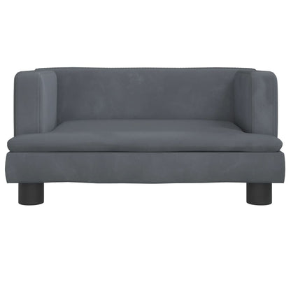 Cama Para Perros De Terciopelo Gris Oscuro 60x40x30 Cm / Vetonek_0