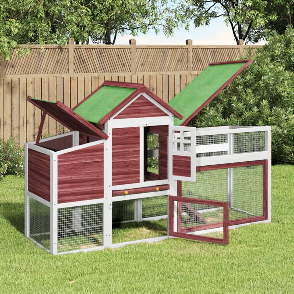 Vidaxl Gallinero Madera Maciza De Pino Color Moca 186,5x58,5x113 Cm_1