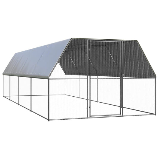 Vidaxl Jaula Gallinero De Acero Galvanizado 3x8x2 M_0