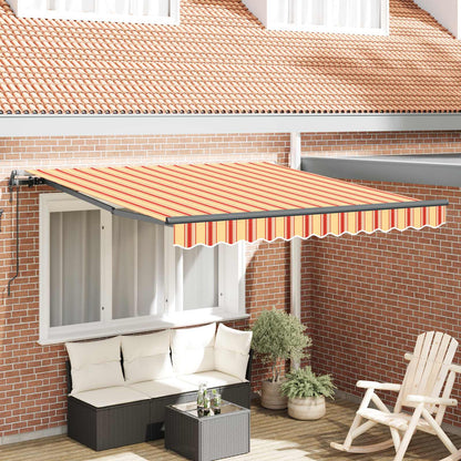 Toldo Retráctil Amarillo Y Naranja 300 X 250 Cm Tela Y Aluminio_1