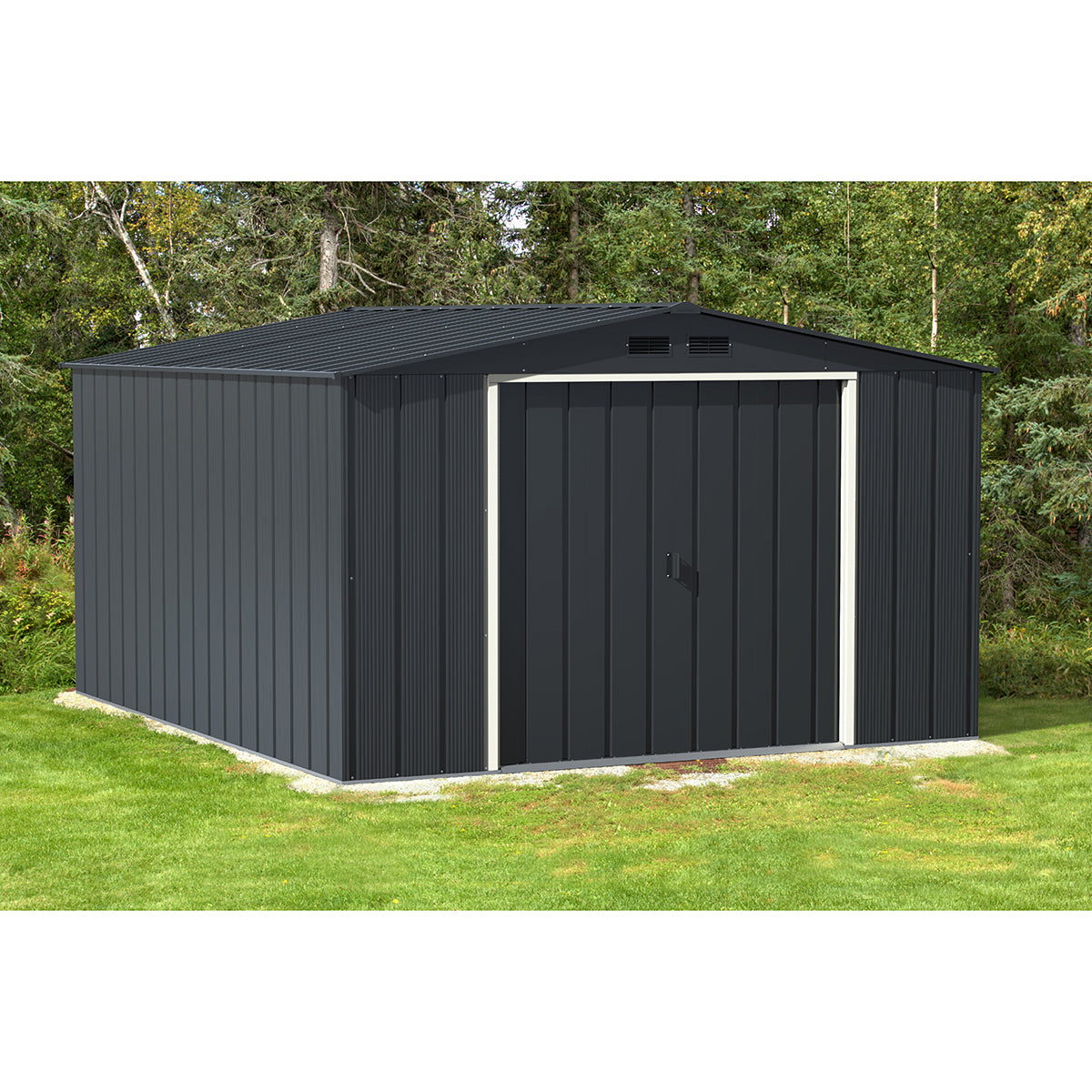 Eco Alcoy 10x12 Metal Grey Anthracite Garden Shed_2