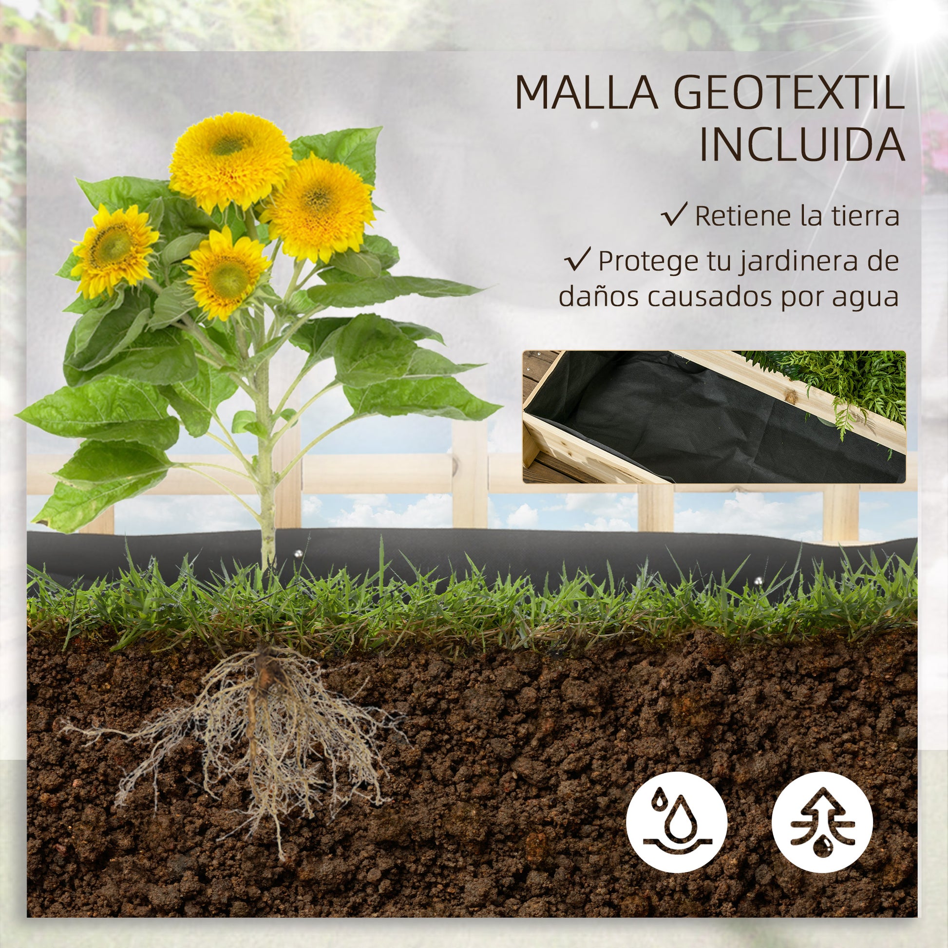 Outsunny Jardinera De 3 Niveles Con Enrejado Para Cultivos Verduras 95x95x110 Cm_5
