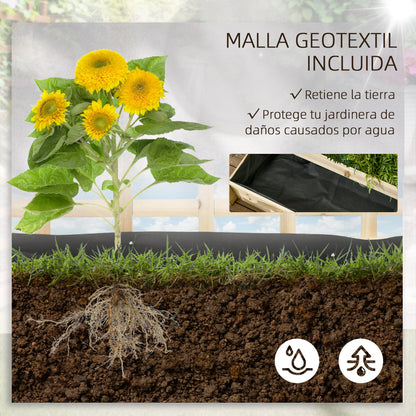 Outsunny Jardinera De 3 Niveles Con Enrejado Para Cultivos Verduras 95x95x110 Cm_5