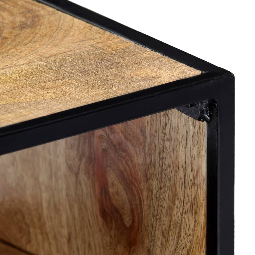 Mesita De Noche De Madera Maciza De Mango 40x30x50 Cm_3