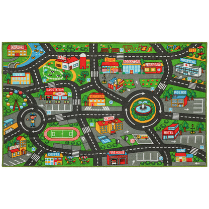 Aiyaplay Alfombra Infantil Carretera De Ciudad 160x100 Cm Antideslizante_0