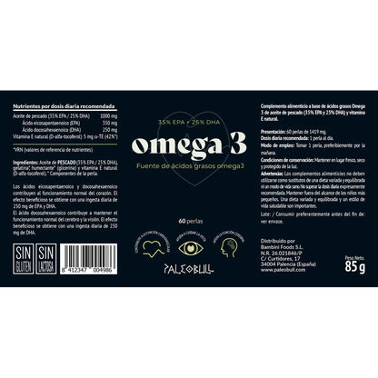 60 Perlas de Omega 3 Paleobull 85 g