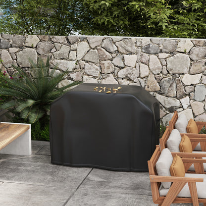 Outsunny Funda Para Barbacoa Rectangular Con Cordón 124x61x91 Cm Negro_5