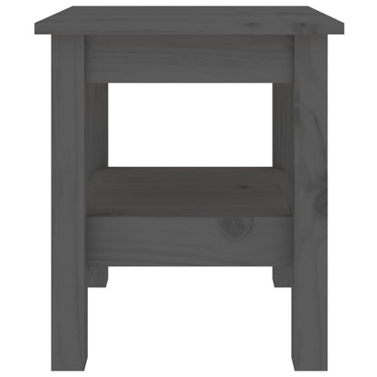 Mesa De Centro De Madera Maciza De Pino Gris 35x35x40 Cm_1