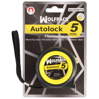 Flexometro Sistema Autolock Con Freno Automatico Longitud 5 Metros Ancho Cinta 25 Mm. Magnetico. Cinta Metrica Freno Automatico
