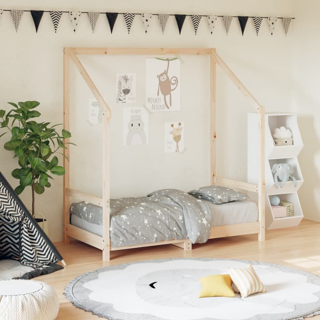 Vidaxl Estructura De Cama Para Niños Madera Maciza De Pino 70x140 Cm_1