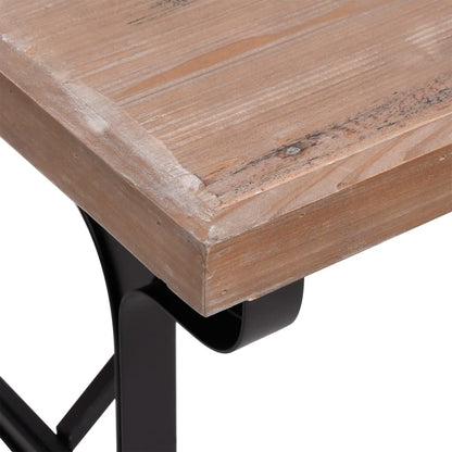 Mesa De Comedor Madera Maciza De Abeto Y Hierro 110x65x82 Cm_3